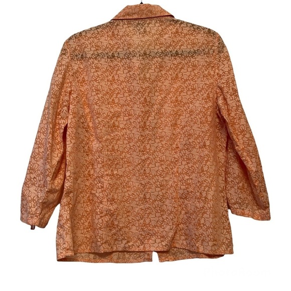 Geoffrey Beene Orange Patterned Button Down Shirt - Picture 2 of 3